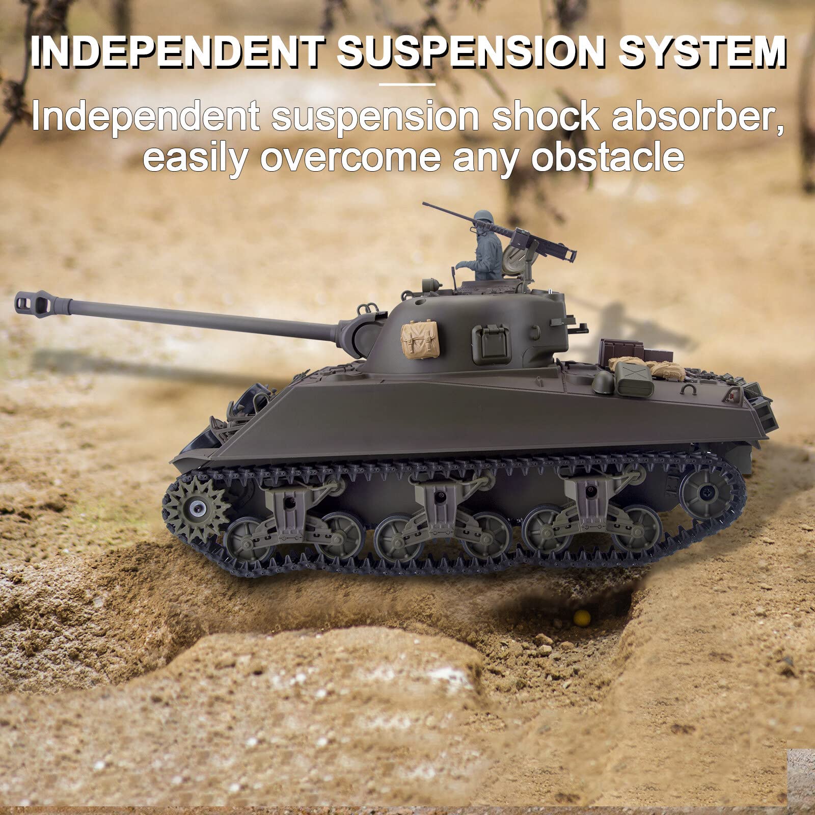 Amazon.co.jp: 1:16 RC US M4A3 シャーマン中戦車、リモート